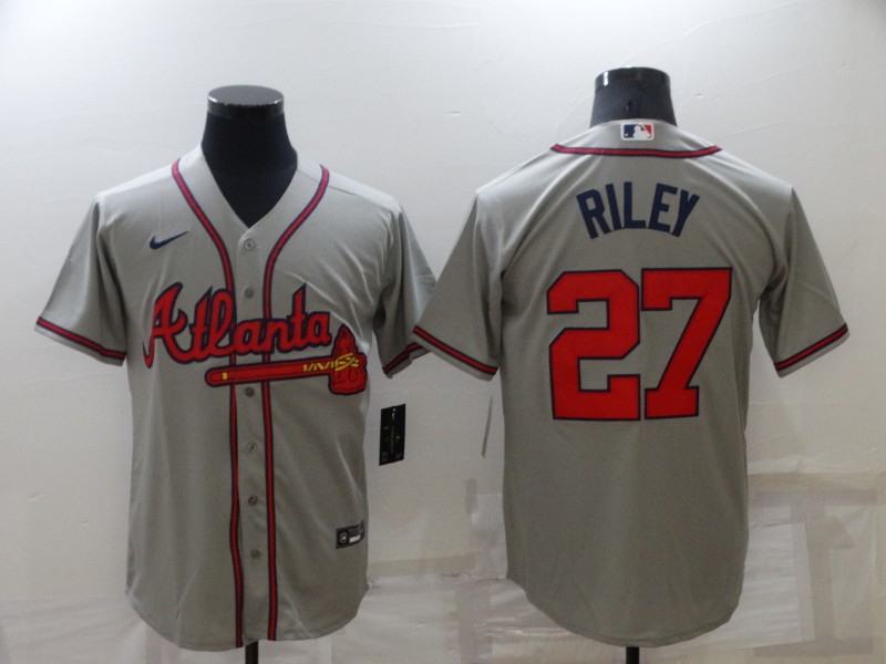 2021 Men Atlanta Braves 27 Riley grey Game Nike MLB Jersey